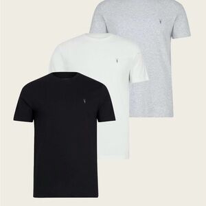 All Saints Black, White, and Gray Short Sleeve Tees